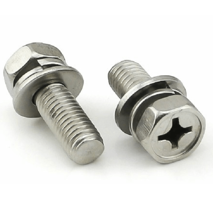 Hex Phillips SEMS Screw with DIN 125 Plain Washer and DIN 127B Spring Washer M3 M4 M5 M6 M8 M10 India